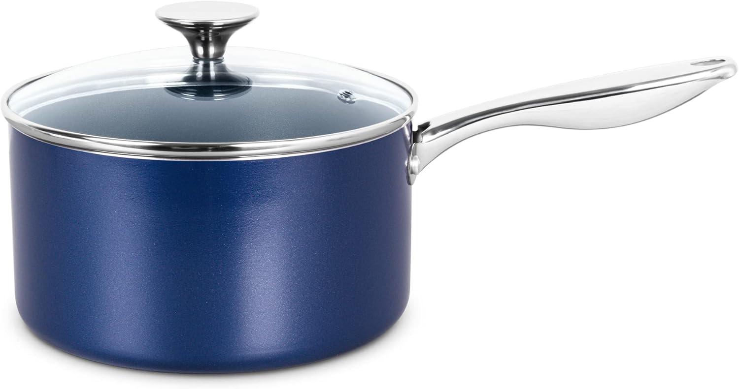 image:imageMICHELANGELO 1 Quart Saucepan with Lid Nonstick Ceramic Sauce Pan with Stainless Steel Handle 1 Qt Saucepan with Lid Oven Safe BlueBlue