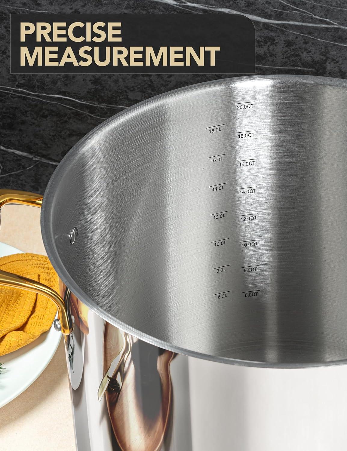 image:imageMICHELANGELO Stainless Steel Pots Large Soup Pot with Lid 10 Quart Stock Pot with Lid Cooking Pots Induction Compatible Oven amp Dishwasher Safe12 Quart