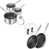 image:imageMICHELANGELO Stainless Steel Saucepan Set 1QT amp 2QT amp 3QT Stainless Steel Frying Pan Set with Lids 8 amp 10 Inch