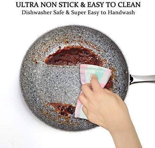 image:imageMICHELANGELO 10 Inch 12 Inch Frying Pan with Lid Nonstick Frying Pan with Non toxic StoneDerived Coating Induction Compatible
