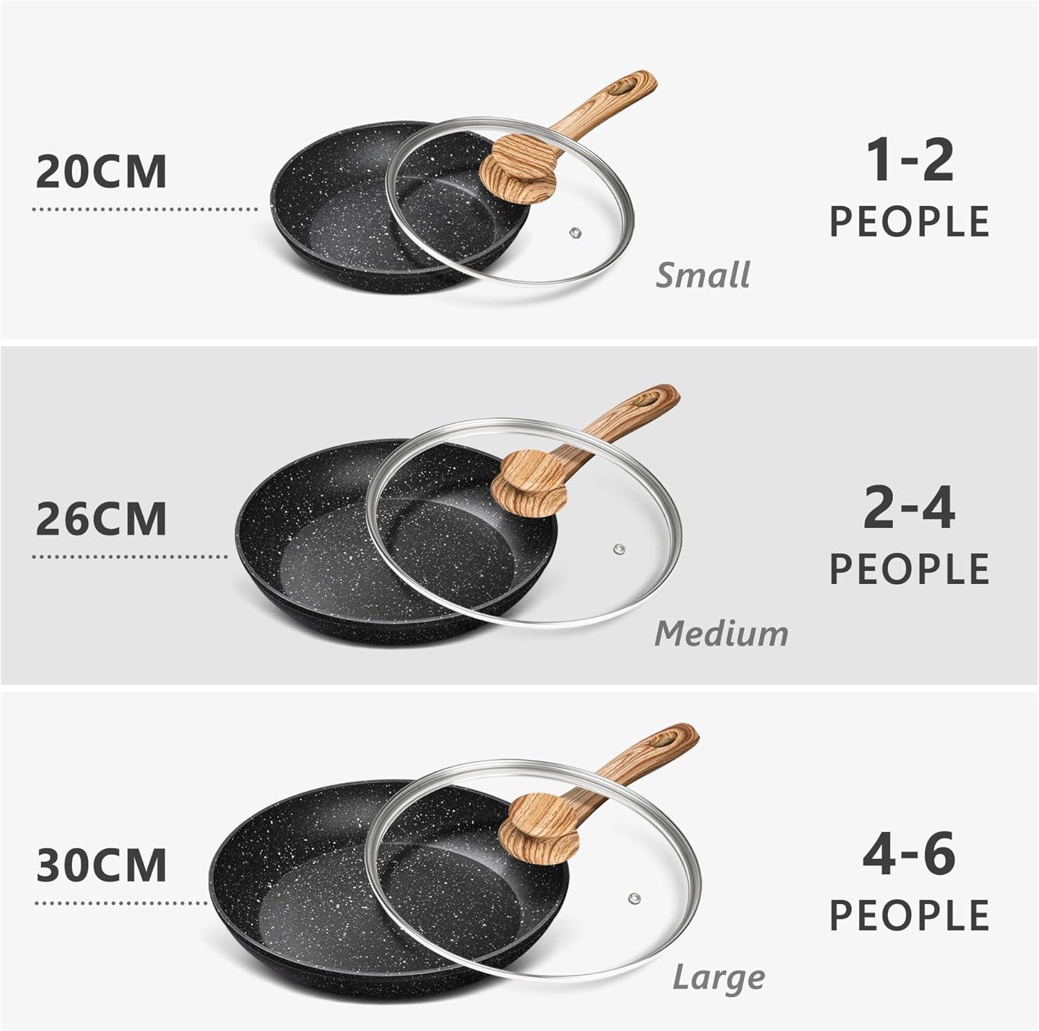 image:imageMICHELANGELO 10 Inch Frying Pan with Lid Nonstick Frying Pan with Healthy Granite Coating Nonstick Pan with AntiScald Handle Induction CompatibleBlack Granite