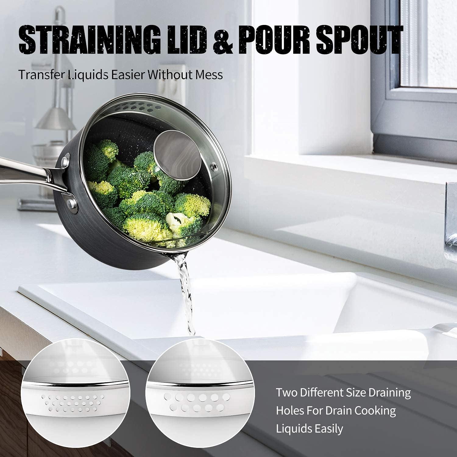 image:imageMICHELANGELO 3 Quart Saucepan with Lid and 10 Inch Frying Pan with Lid