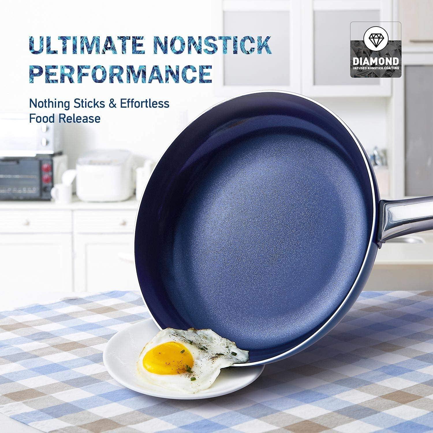 image:imageMICHELANGELO 3 Quart Saucepan with Lid and 10 Inch Frying Pan with Lid