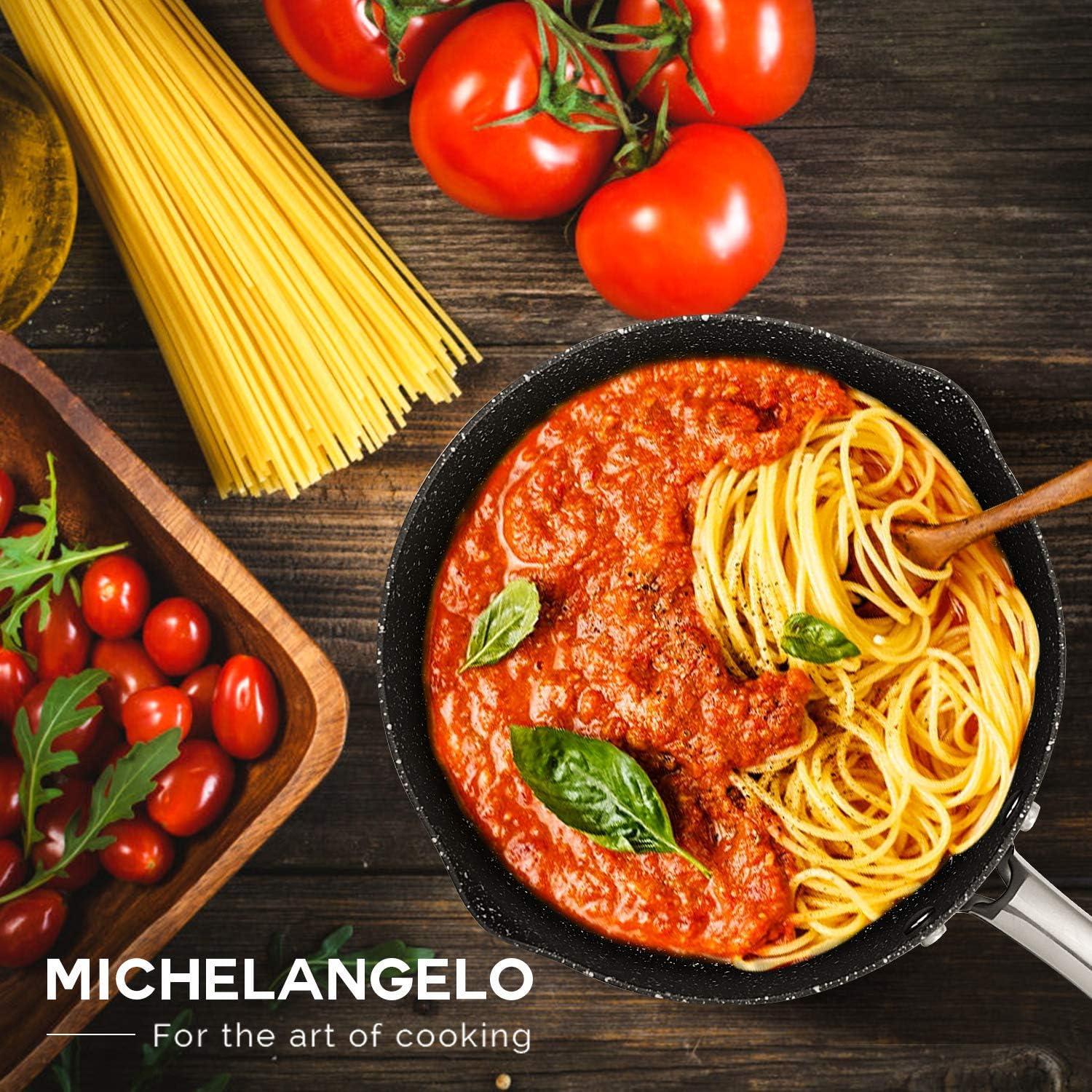 image:imageMICHELANGELO 3 Quart Saucepan with Lid and 10 Inch Frying Pan with Lid