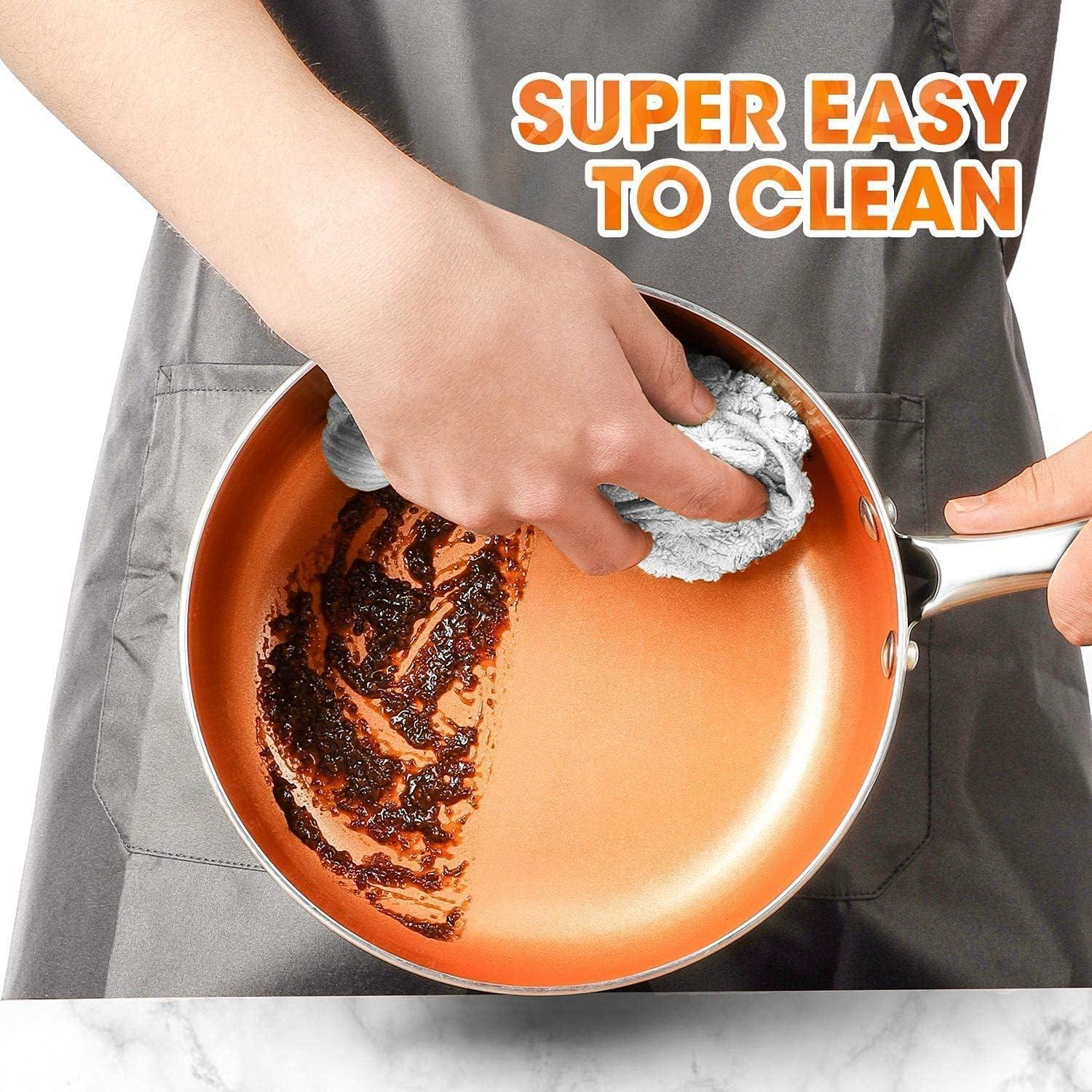 image:imageMICHELANGELO 8 Inch Frying Pan 1 Quart Saucepan with Lid 2Piece Copper Nonstick Cookware Set with Lid