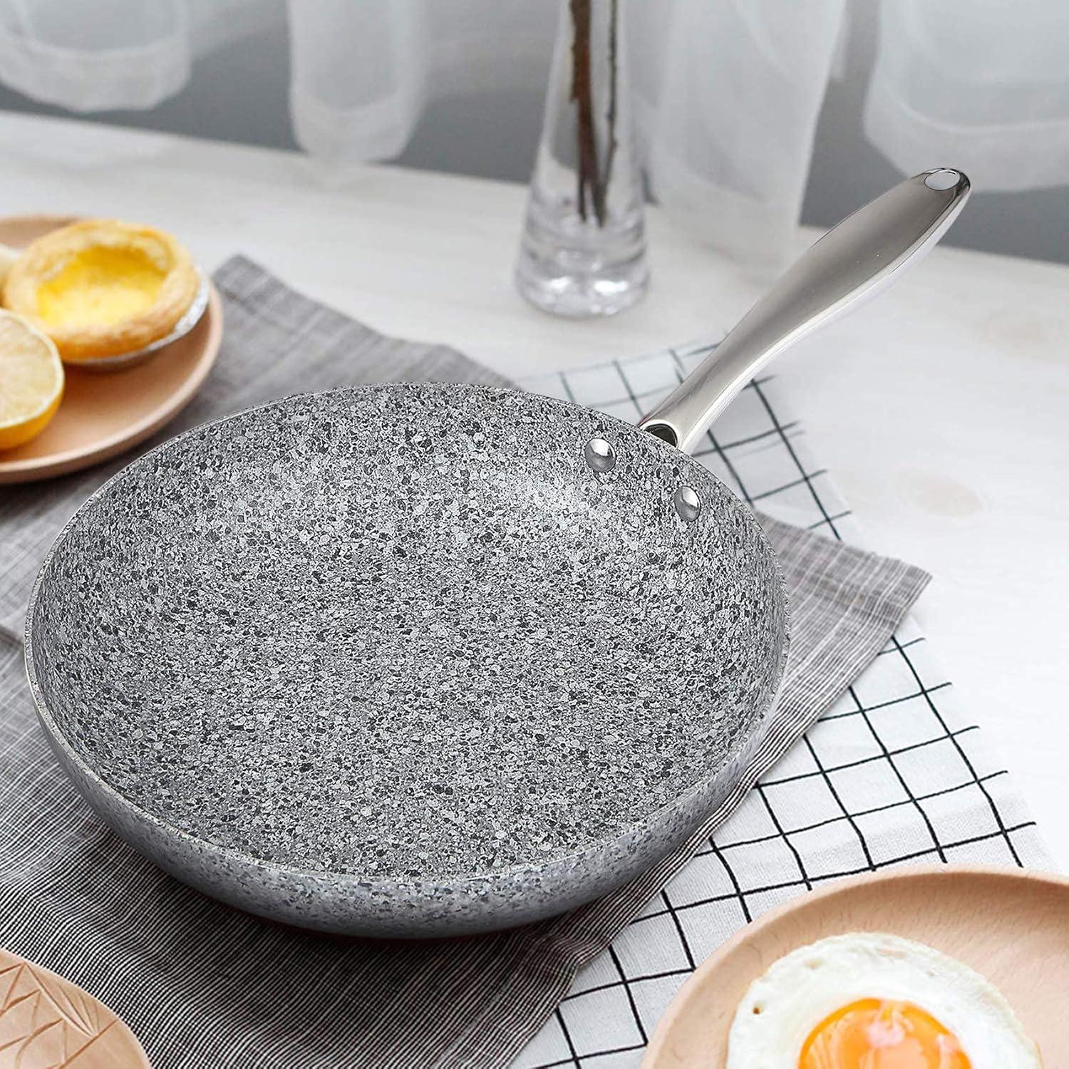 image:imageMICHELANGELO 8 Inch amp10 Inch 12 Inch Granite Frying Pan Stone Skillets Nonstick Frying Pan with Lid Nonstick Stone Frying Pans with Non toxic StoneDerived Coating