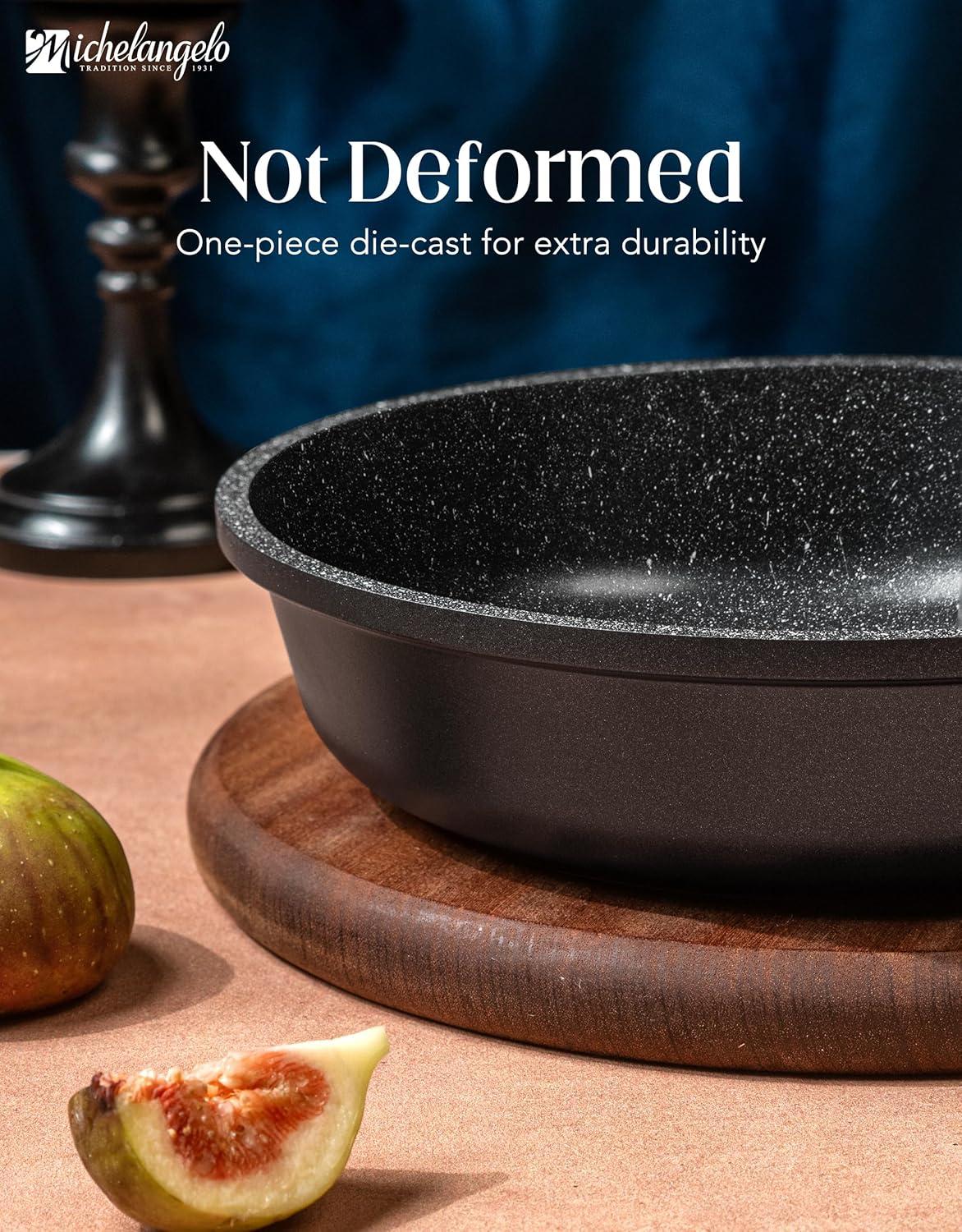 image:imageMICHELANGELO Frying Pans Nonstick Large Non Stick Frying Pan 12 Inch Ease of Cleaning All Stovetops Compatible Built to Last StayCool Handle12 inch