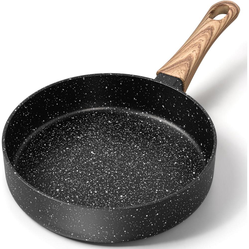 image:imageMICHELANGELO 10 Inch Frying Pan with Lid Nonstick Frying Pan with Healthy Granite Coating Nonstick Pan with AntiScald Handle Induction CompatibleBlack Granite