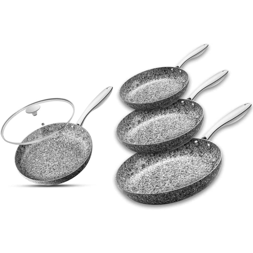 image:imageMICHELANGELO 8 Inch  95 Inch  10 Inch  11 Inch Frying Pan Stone Skillets Nonstick Stone Frying Pan with StoneDerived Coating Granite Frying Pan Nonstick Frying Pans with Lid