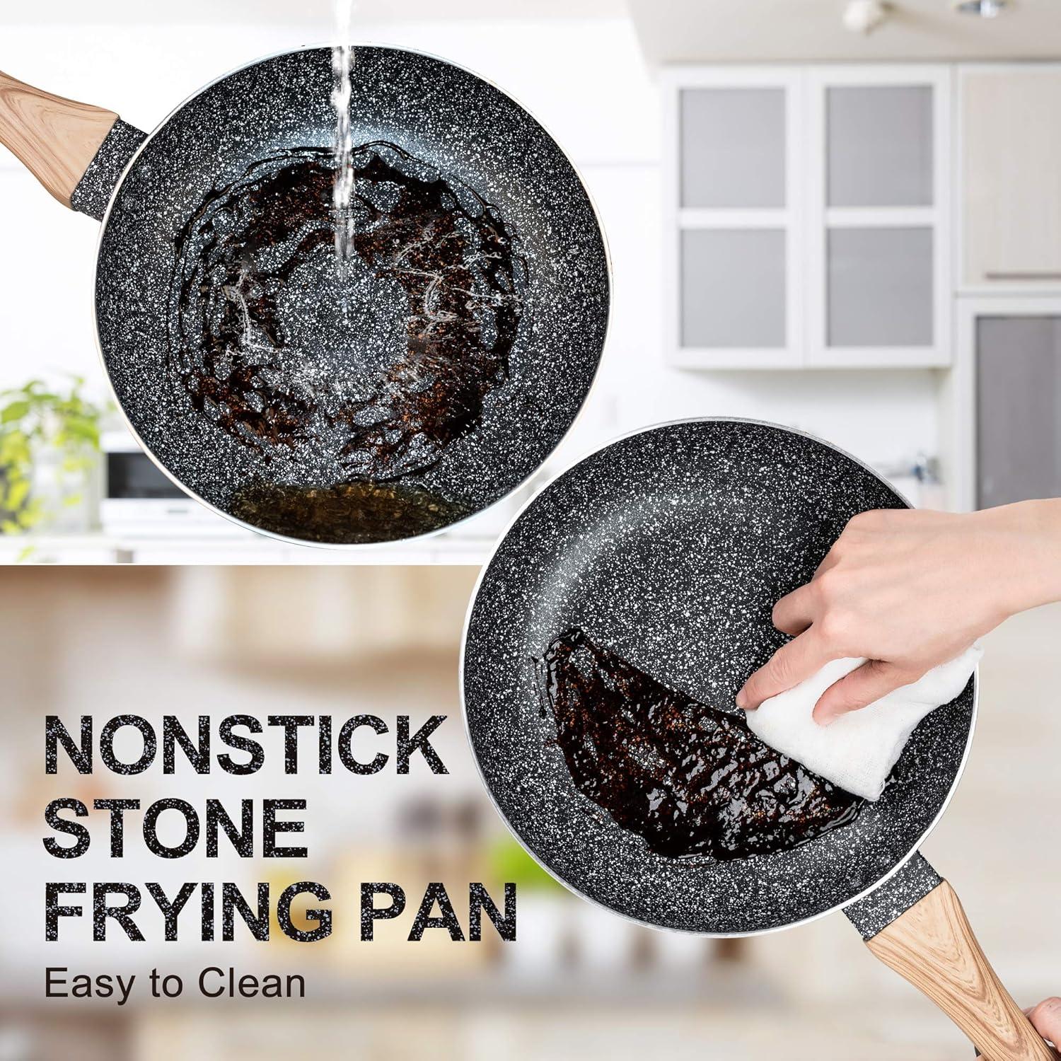 image:imageMICHELANGELO Sauce Pan Set 1 Quart amp 2 Quart amp 3 Quart 3 Piece Frying Pan Set with Nonstick Granite Coatings
