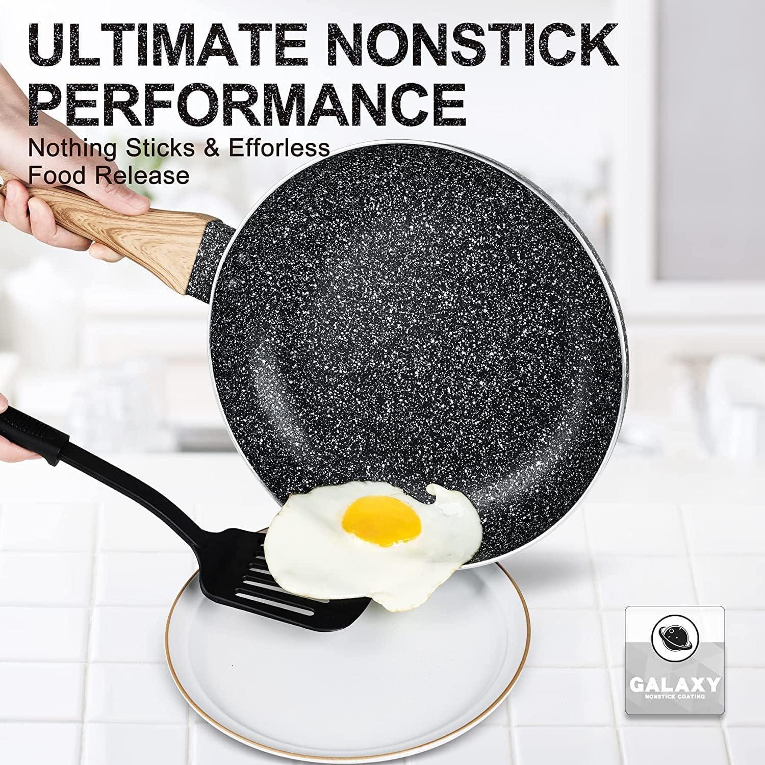 image:imageMICHELANGELO Sauce Pan Set 1 Quart amp 2 Quart amp 3 Quart 3 Piece Frying Pan Set with Nonstick Granite Coatings