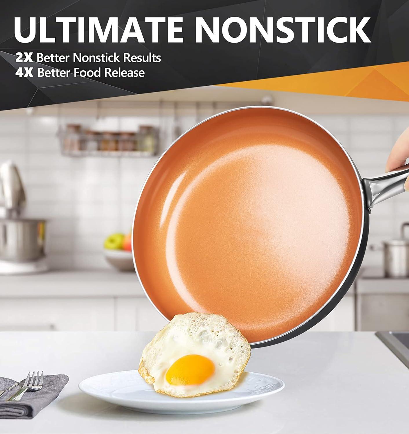 image:imageMICHELANGELO 12 Inch Frying Pan with Lid Nonstick Copper Frying Pan with Ceramic Coating Nonstick Skillet with Lid Large Frying Pan Copper Pan Nonstick Fry Pan 12 Inch Induction Compatible12